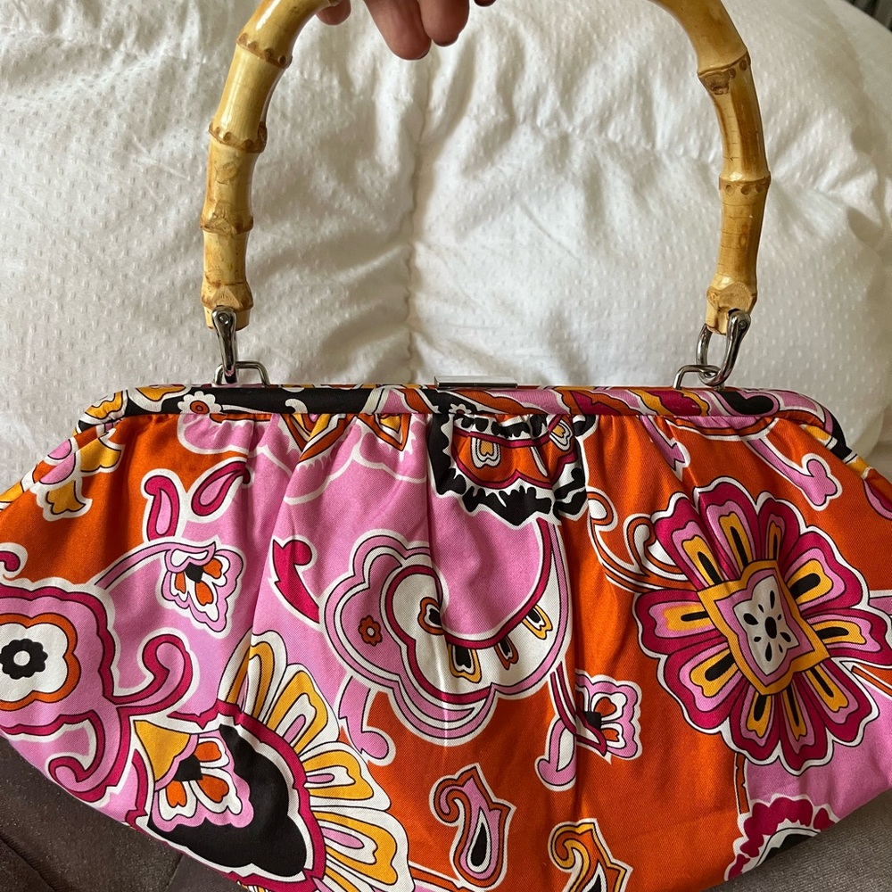 Trina Turk for Banana Republic printed bamboo bag